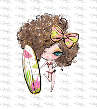 Load image into Gallery viewer, Waterslide Sheet of Decals BEACH, PLEASE Surfboard Theme