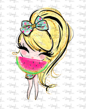 Load image into Gallery viewer, Waterslide Sheet of Decals BEACH, PLEASE Watermelon Theme