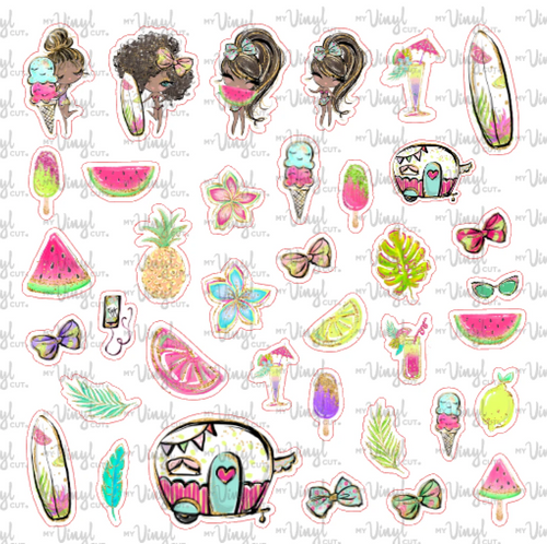 Sticker Sheet BEACH, PLEASE Full Sheet