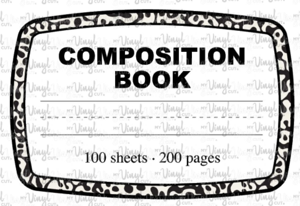 Waterslide Decal Composition Notebook Label