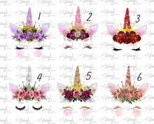Load image into Gallery viewer, Waterslide Decal Crowned Unicorn Faces 6 to choose from PICK ONE OR ALL