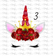 Load image into Gallery viewer, Waterslide Decal Crowned Unicorn Faces 6 to choose from PICK ONE OR ALL