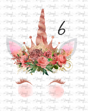 Load image into Gallery viewer, Waterslide Decal Crowned Unicorn Faces 6 to choose from PICK ONE OR ALL
