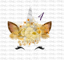 Load image into Gallery viewer, Waterslide Decal Gold Crowned Unicorn Faces 12 to choose from PICK ONE