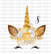 Load image into Gallery viewer, Waterslide Decal Gold Crowned Unicorn Faces 12 to choose from PICK ONE