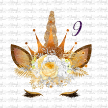 Load image into Gallery viewer, Waterslide Decal Gold Crowned Unicorn Faces 12 to choose from PICK ONE