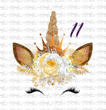 Load image into Gallery viewer, Waterslide Decal Gold Crowned Unicorn Faces 12 to choose from PICK ONE