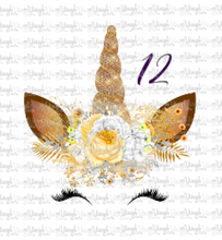 Load image into Gallery viewer, Waterslide Decal Gold Crowned Unicorn Faces 12 to choose from PICK ONE