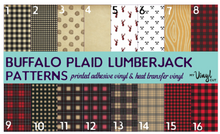 Load image into Gallery viewer, Printed Adhesive Vinyl BUFFALO PLAID LUMBERJACK Patterned Vinyl 12 x 12 sheet