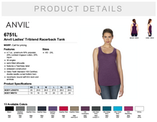 Load image into Gallery viewer, Anvil Ladies&#39; Triblend Racerback Tank