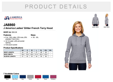 Load image into Gallery viewer, J America Ladies&#39; Glitter French Terry Hood