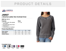 Load image into Gallery viewer, J America Ladies&#39; Zen Contrast Crew