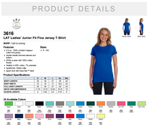 Load image into Gallery viewer, LAT Ladies&#39; Junior Fit Fine Jersey T Shirt