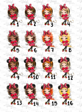 Load image into Gallery viewer, Waterslide Decal Minnie Girls! Choose from 16 girls!