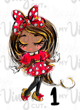 Load image into Gallery viewer, Waterslide Decal Minnie Girls! Choose from 16 girls!