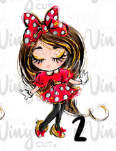 Load image into Gallery viewer, Waterslide Decal Minnie Girls! Choose from 16 girls!