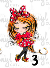 Load image into Gallery viewer, Waterslide Decal Minnie Girls! Choose from 16 girls!