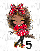 Load image into Gallery viewer, Waterslide Decal Minnie Girls! Choose from 16 girls!