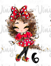 Load image into Gallery viewer, Waterslide Decal Minnie Girls! Choose from 16 girls!
