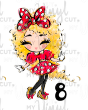 Load image into Gallery viewer, Waterslide Decal Minnie Girls! Choose from 16 girls!