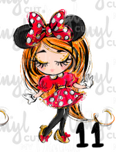 Load image into Gallery viewer, Waterslide Decal Minnie Girls! Choose from 16 girls!