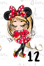 Load image into Gallery viewer, Waterslide Decal Minnie Girls! Choose from 16 girls!