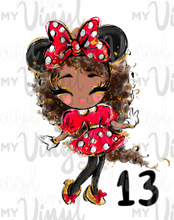 Load image into Gallery viewer, Waterslide Decal Minnie Girls! Choose from 16 girls!