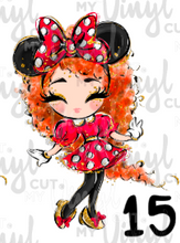 Load image into Gallery viewer, Waterslide Decal Minnie Girls! Choose from 16 girls!
