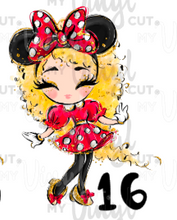 Load image into Gallery viewer, Waterslide Decal Minnie Girls! Choose from 16 girls!