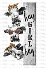 Load image into Gallery viewer, Waterslide Decal 47F Hay Girl Hay Cows on a board