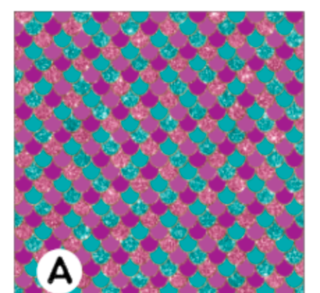 Printed Adhesive Vinyl MERMAID GLITTERS Pattern Vinyl 12 x 12 inch sheet