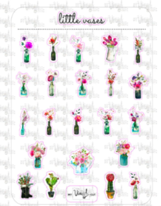 Sticker Sheet 34 Set of little planner stickers Little Vases