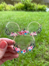 Load image into Gallery viewer, Sticker | 49P | Ears with Flowers | Waterproof Vinyl Sticker | White | Clear | Permanent | Removable | Window Cling | Glitter | Holographic