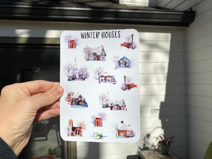 Sticker Sheet 76 Set of little planner stickers Winter Houses