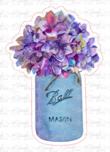 Load image into Gallery viewer, Sticker | 37D | Purple Flowers in a Vase | Waterproof Vinyl Sticker | White | Clear | Permanent | Removable | Window Cling | Glitter | Holographic