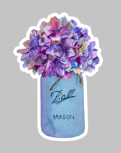 Load image into Gallery viewer, Sticker | 37D | Purple Flowers in a Vase | Waterproof Vinyl Sticker | White | Clear | Permanent | Removable | Window Cling | Glitter | Holographic