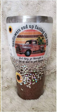 Load image into Gallery viewer, Sticker | 13B | Sunflowers in Red Truck | Waterproof Vinyl Sticker | White | Clear | Permanent | Removable | Window Cling | Glitter | Holographic