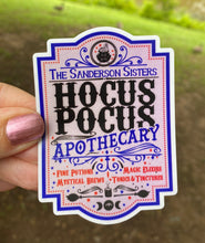 Load image into Gallery viewer, Sticker | 53A | Hocus Pocus Apothecary | Waterproof Vinyl Sticker | White | Clear | Permanent | Removable | Window Cling | Glitter | Holographic
