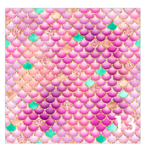Load image into Gallery viewer, Printed Adhesive Vinyl MULTICOLOR MERMAID SCALES Pattern Vinyl 12 x 12 inch sheets