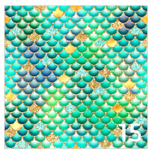 Load image into Gallery viewer, Printed Adhesive Vinyl MULTICOLOR MERMAID SCALES Pattern Vinyl 12 x 12 inch sheets