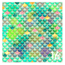 Load image into Gallery viewer, Printed Adhesive Vinyl MULTICOLOR MERMAID SCALES Pattern Vinyl 12 x 12 inch sheets