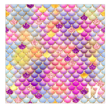 Load image into Gallery viewer, Printed Adhesive Vinyl MULTICOLOR MERMAID SCALES Pattern Vinyl 12 x 12 inch sheets