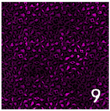 Load image into Gallery viewer, Printed Adhesive Vinyl PURPLE + GOLD Leopard Patterns