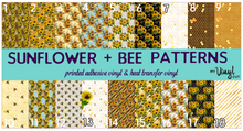 Load image into Gallery viewer, Printed Adhesive Vinyl SUNFLOWER BEE